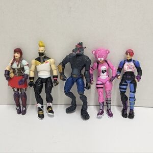 Fortnite 4 inch Action Figures Lot Of 5 Drift, Fable, Dire, Cuddle Team, Brite B